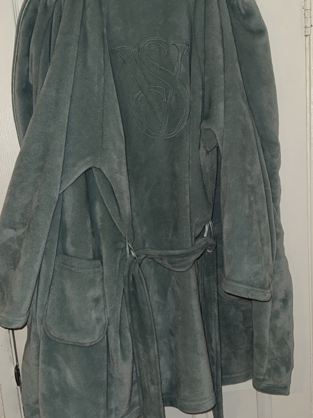 Victoria's Secret Plush Tie-Waist Robe Jacket - Slate Gray